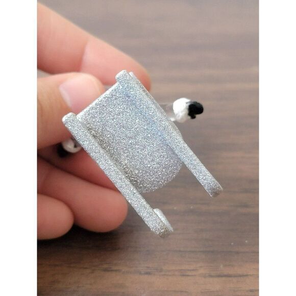 Mini glitter Angel snowman sled ornament Xmas decor - Picture 4 of 4